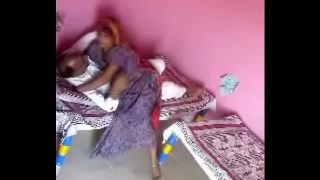 horny indian couple romance at home with dress
