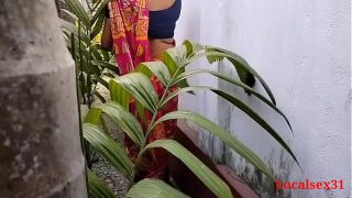 House Garden Clining Time Sex A Telugu GF With Saree in Outdoor